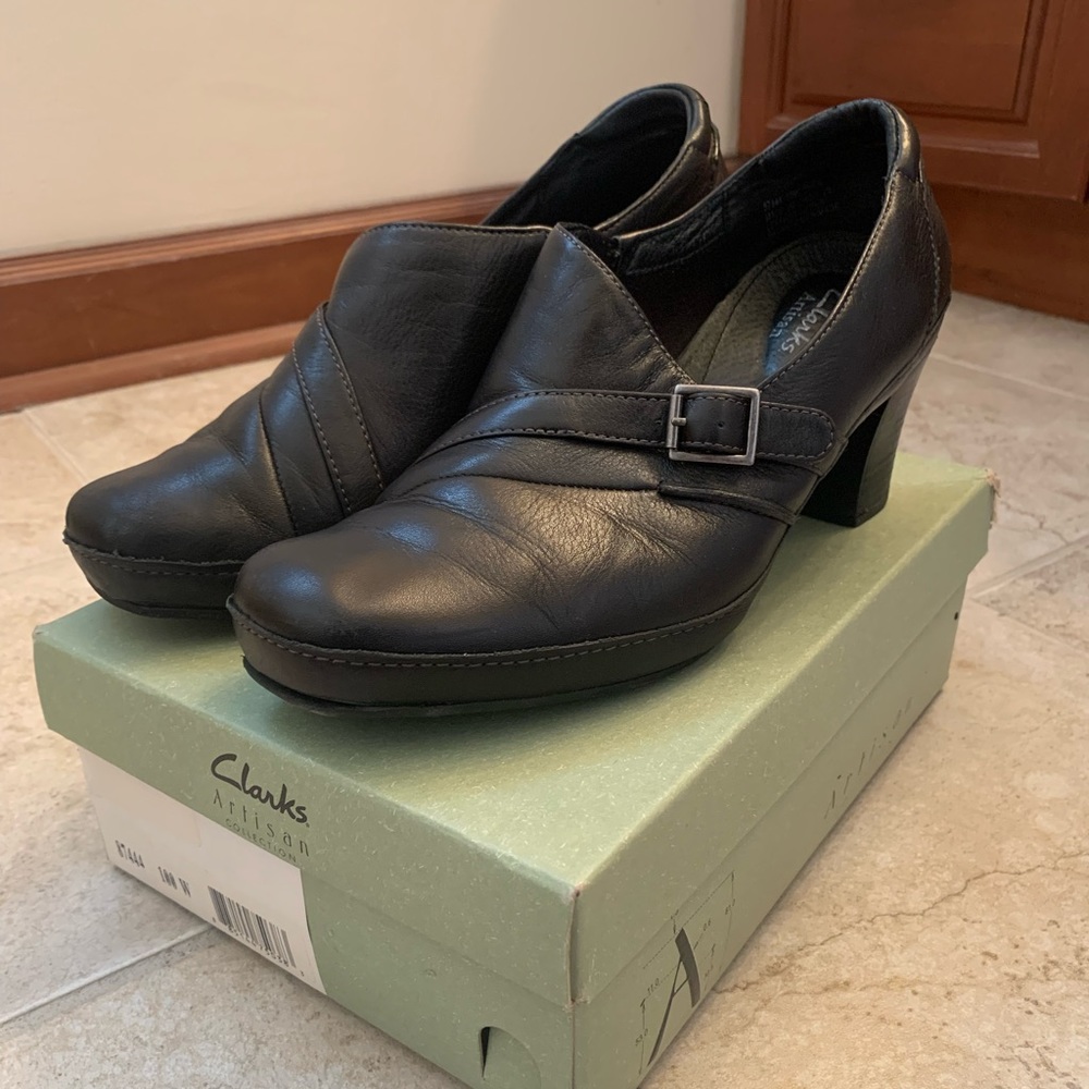 Clarks Artisan Black Heels, Size 10